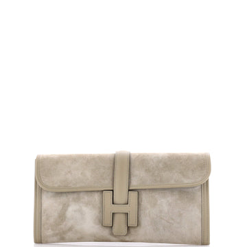 Hermes Jige Elan Clutch Doblis Suede 29