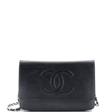 Chanel Timeless Wallet on Chain Caviar
