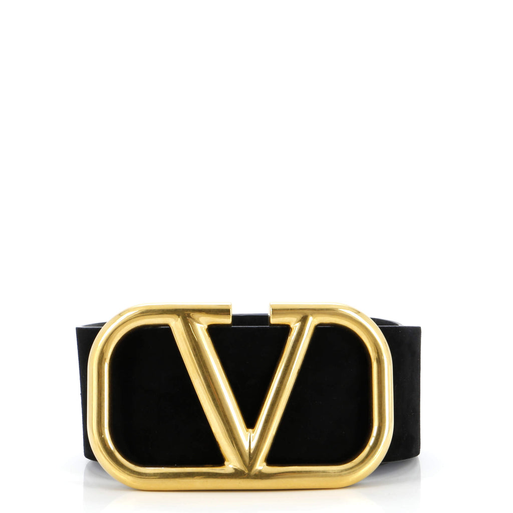 Valentino Garavani VLogo Belt Leather Extra Wide Black 3300593
