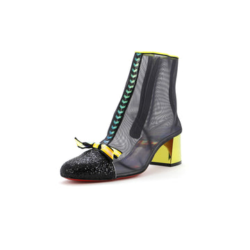 Christian Louboutin Women's Checkypoint Booties Mesh and Patent 55