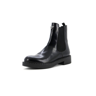 Prada Women's Triangle Logo Chelsea Boots Leather