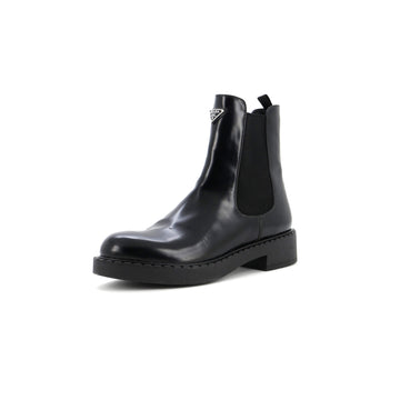 Prada Women's Triangle Logo Chelsea Boots Leather