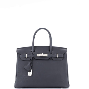Hermes Birkin Handbag Grey Togo with Palladium Hardware 30
