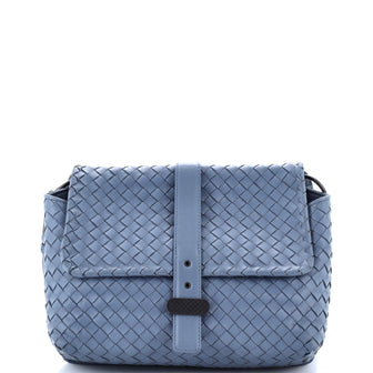 Bottega Veneta Double Side Flap Messenger Bag Intrecciato Nappa