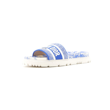 Christian Dior Women's Dway Slide Sandals Embroidered Canvas and Rubber