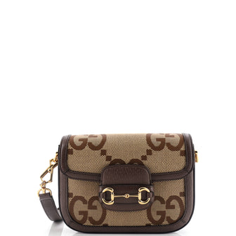 Gucci Horsebit 1955 Shoulder Bag Jumbo GG Canvas Mini