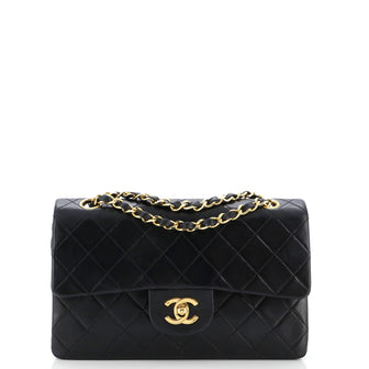 Chanel Vintage Classic Double Flap Bag Quilted Lambskin Small