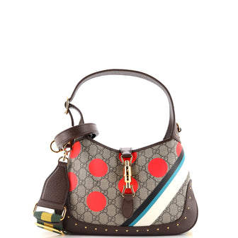 Gucci Jackie 1961 Hobo Studded Printed GG Coated Canvas Small