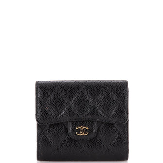 Chanel CC Compact Classic Flap Wallet Quilted Caviar