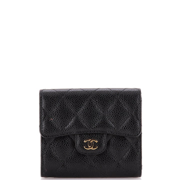 Chanel CC Compact Classic Flap Wallet Quilted Caviar