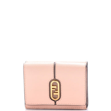 Fendi O'Lock Trifold Wallet Leather Micro