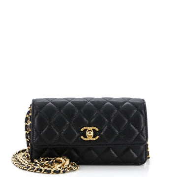 Chanel Mixed Chain Link CC Wallet on Chain Quilted Caviar Small