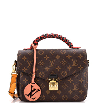 Louis Vuitton Braided Handle Pochette Metis Monogram Canvas with Leather