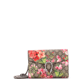 Gucci Dionysus Chain Wallet Blooms Print GG Coated Canvas Small