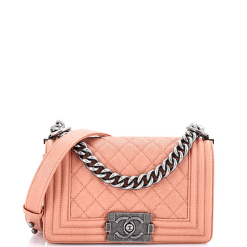 Chanel Boy Flap Bag Quilted Caviar Small
