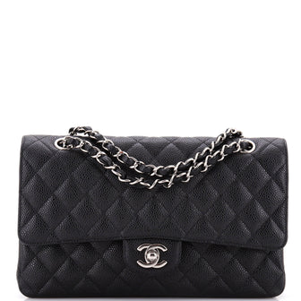 Chanel Classic Double Flap Bag Quilted Caviar Medium