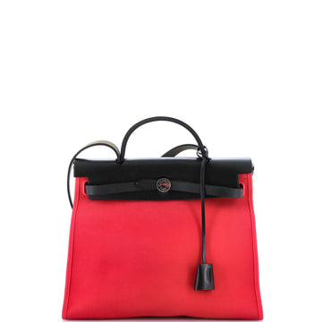 Hermes Herbag Zip Leather and Toile 31