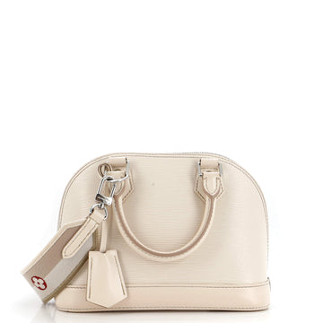 Louis Vuitton Alma Handbag Epi Leather with Logo Jacquard Strap BB