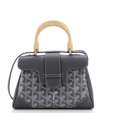 Goyard Saigon Top Handle Bag Coated Canvas with Leather Mini