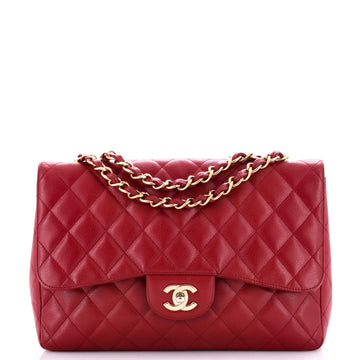 Chanel Classic Single Flap Bag Quilted Caviar Jumbo