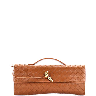 Bottega Veneta Andiamo Top Handle Clutch Intrecciato Nappa Long