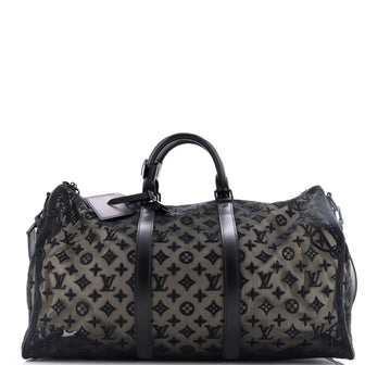 Louis Vuitton Keepall Bandouliere Bag Monogram See Through Mesh 50