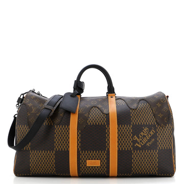 Louis Vuitton Nigo Keepall Bandouliere Bag Limited Edition Giant Damier and Monogram Canvas 50