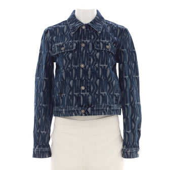 Christian Dior Women's Miss Dior Button Up Jacket Printed Denim