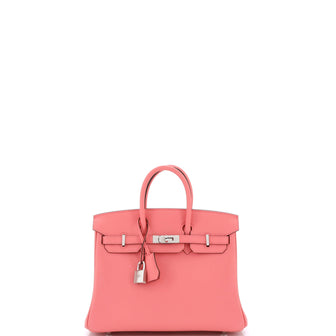 Hermes Birkin Handbag Pink Swift with Palladium Hardware 25