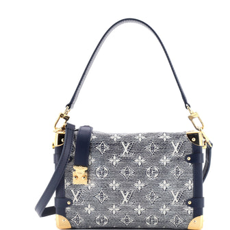 Louis Vuitton Side Trunk Handbag Monoglam Jacquard Canvas MM