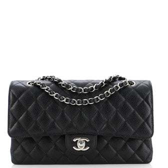 Chanel Classic Double Flap Bag Quilted Caviar Medium