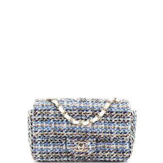 Chanel Classic Single Flap Bag Quilted Tweed Mini