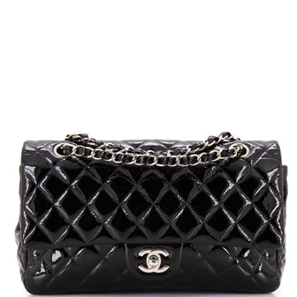 Chanel Classic Double Flap Bag Quilted Patent Medium