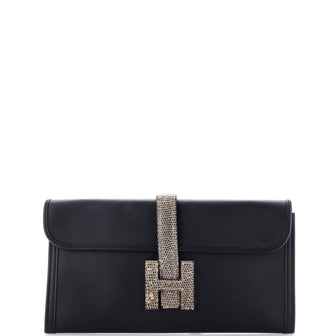 Hermes Jige Elan Clutch Swift with Lizard 29