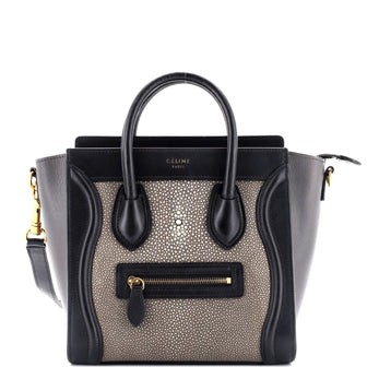 Celine Luggage Bag Stingray and Leather Nano
