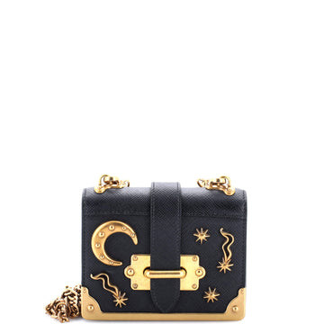 Prada Cahier Crossbody Bag Embellished Leather Micro