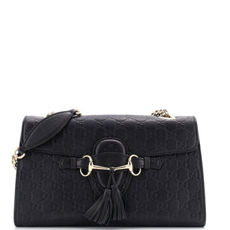 Gucci Emily Chain Flap Bag Guccissima Leather Medium