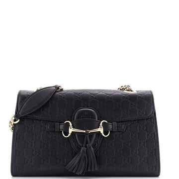 Gucci Emily Chain Flap Bag Guccissima Leather Medium