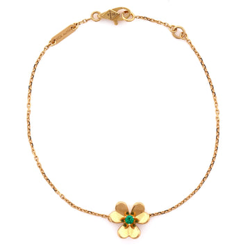 Van Cleef & Arpels Frivole Bracelet 18K Yellow Gold with Emerald Mini