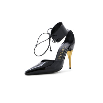 Gucci Women's Laced Up Ankle Cuff Pumps Patent