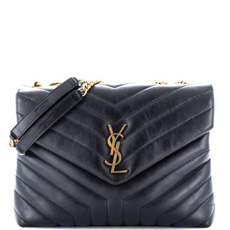 Saint Laurent Loulou Shoulder Bag Matelasse Chevron Leather Medium