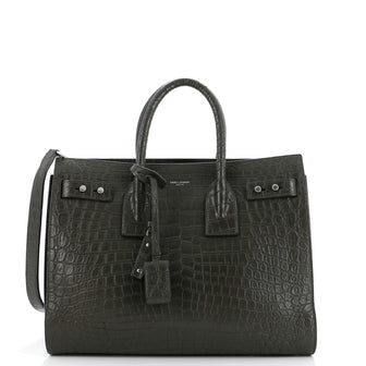 Saint Laurent Sac de Jour Souple Bag Crocodile Embossed Leather Small