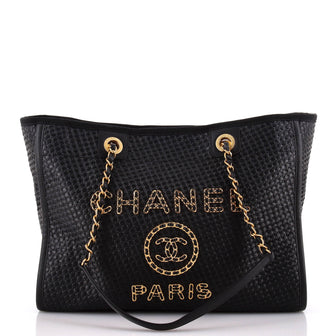 Chanel Deauville Tote Straw with Chain Detail Medium