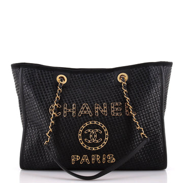 Chanel Deauville Tote Straw with Chain Detail Medium