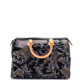 Louis Vuitton Speedy Handbag Fleur De Jais Monogram Canvas 30