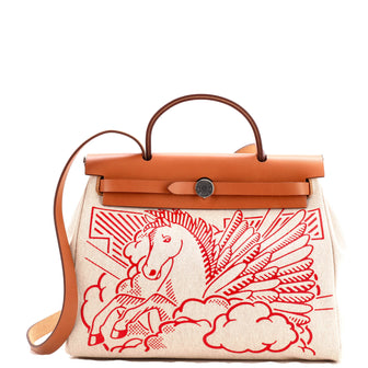 Hermes Herbag Zip Pegase Pop Toile and Leather 31