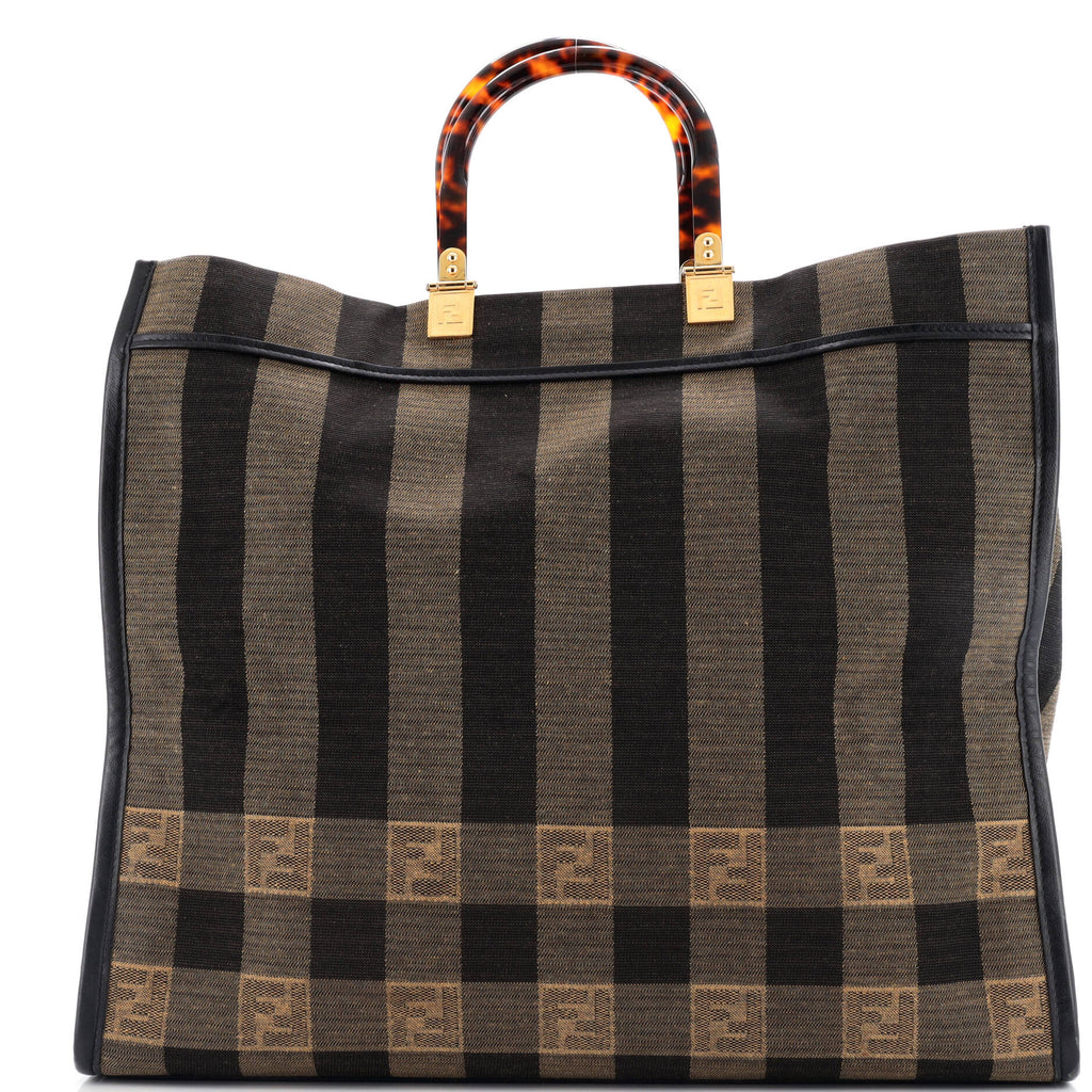 Fendi Sunshine Shopper Tote Pequin Canvas Large 331188