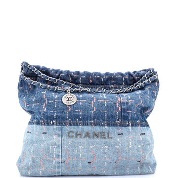 Chanel 22 Chain Hobo Denim with Sequins Medium