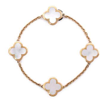 Van Cleef & Arpels Pure Alhambra 4 Motifs Bracelet 18K Yellow Gold with Mother of Pearl