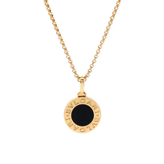 Bvlgari Bvlgari Bvlgari Pendant Necklace 18K Yellow Gold with Onyx